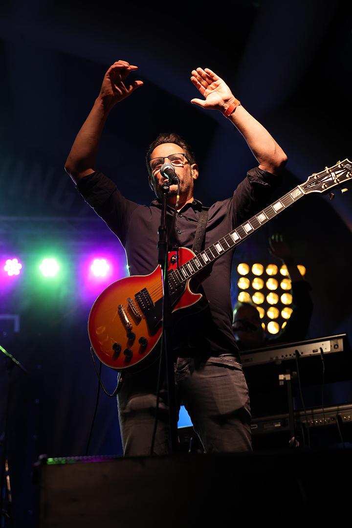 Gitarist met het publiek